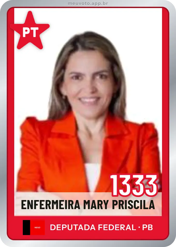 Carta de Enfermeira Mary Priscila, número 1333, PT