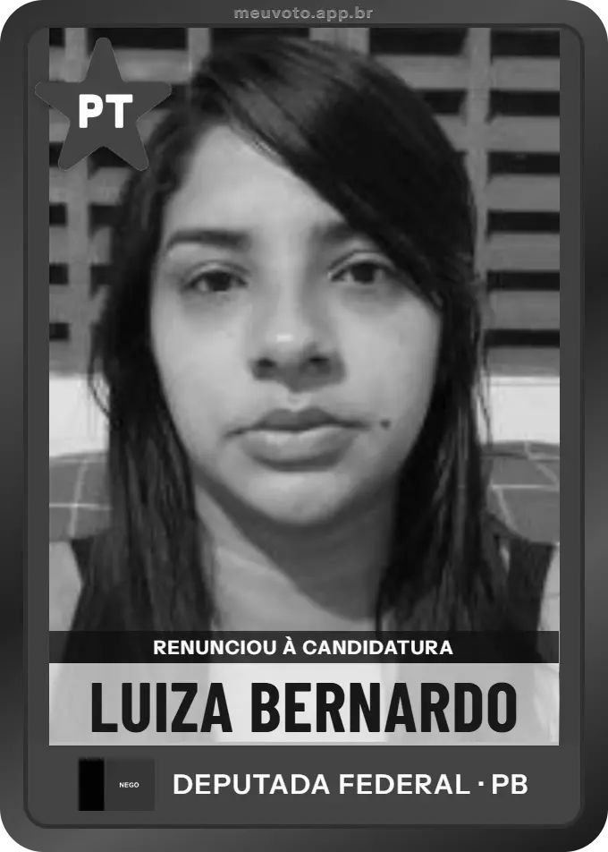 Carta de Luiza Bernardo, PT. Renunciou à candidatura e não vai à urna.