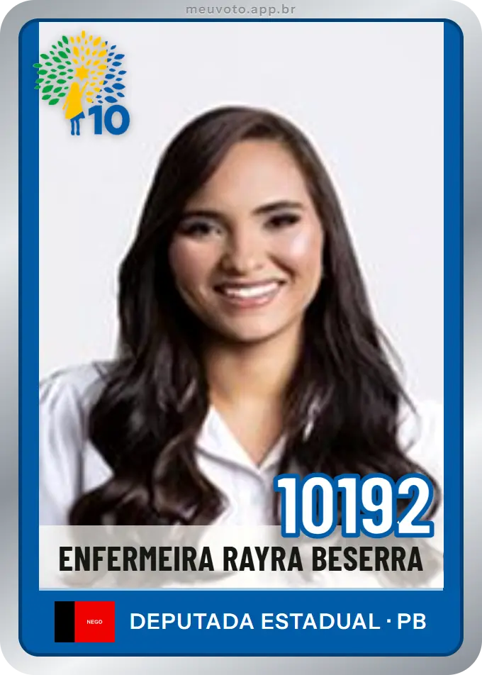 Carta de Enfermeira Rayra Beserra, número 10192, Republicanos