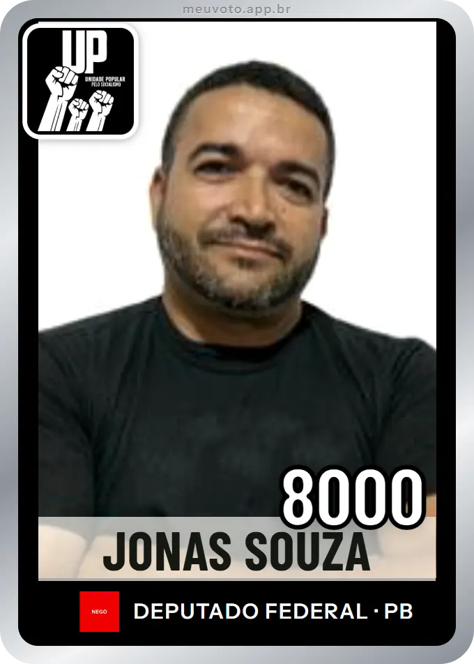 Carta de Jonas Souza, número 8000, UP