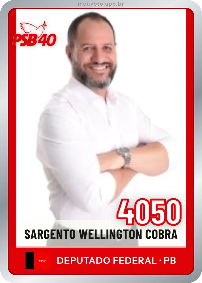 Carta de Sargento Wellington Cobra, número 4050, PSB