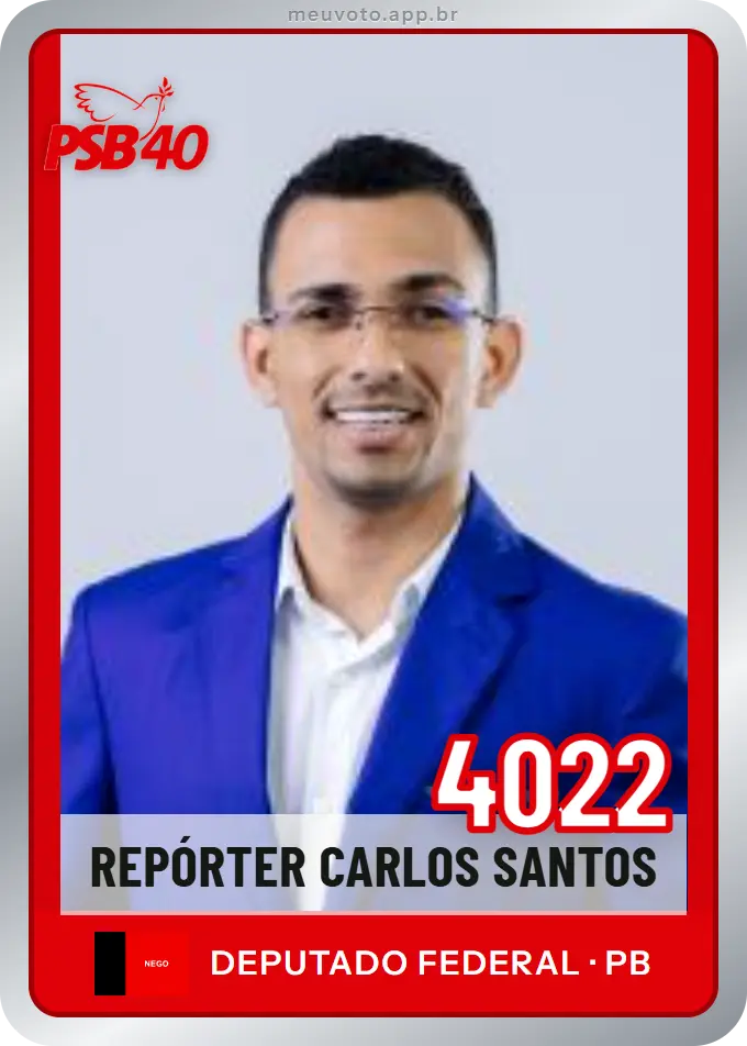 Carta de Repórter Carlos Santos, número 4022, PSB