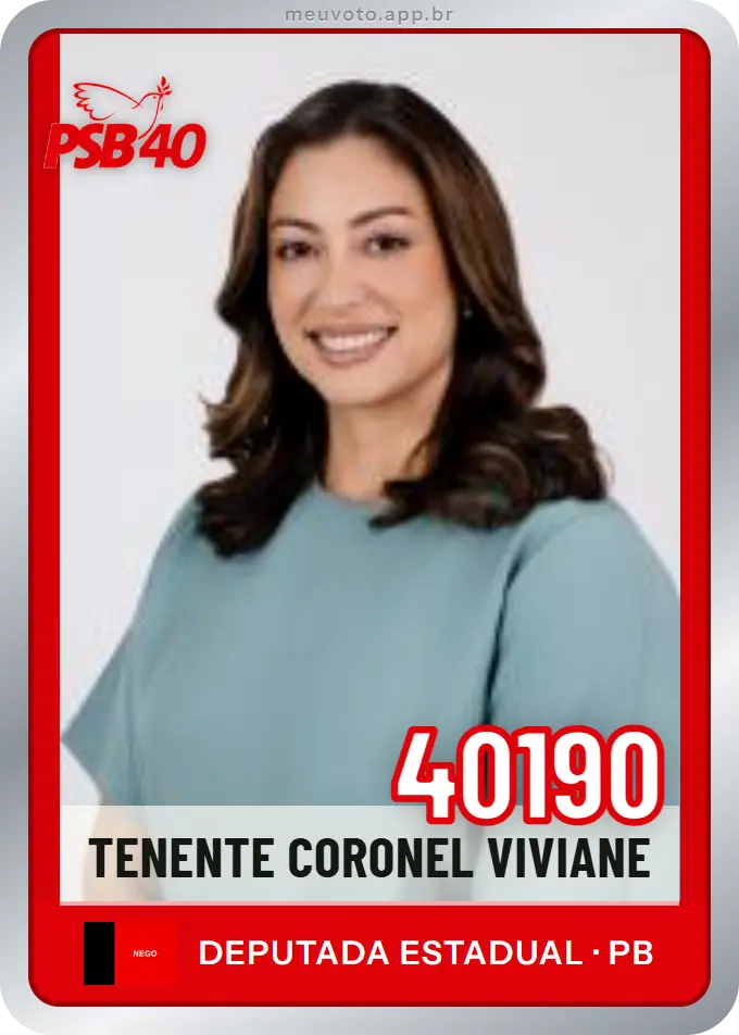 Carta de Tenente Coronel Viviane, número 40190, PSB