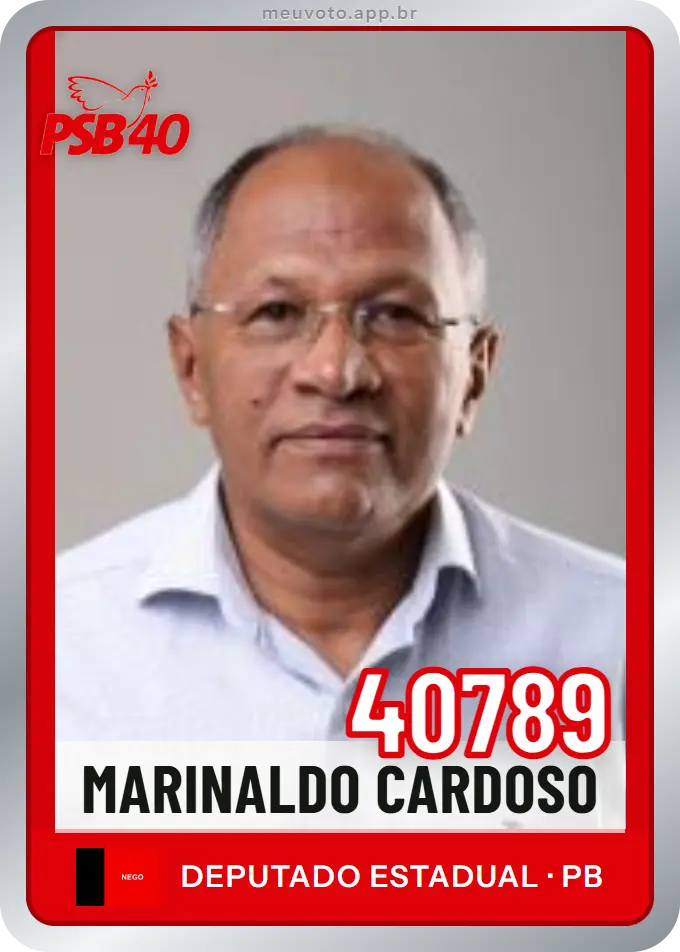 Carta de Marinaldo Cardoso, número 40789, PSB