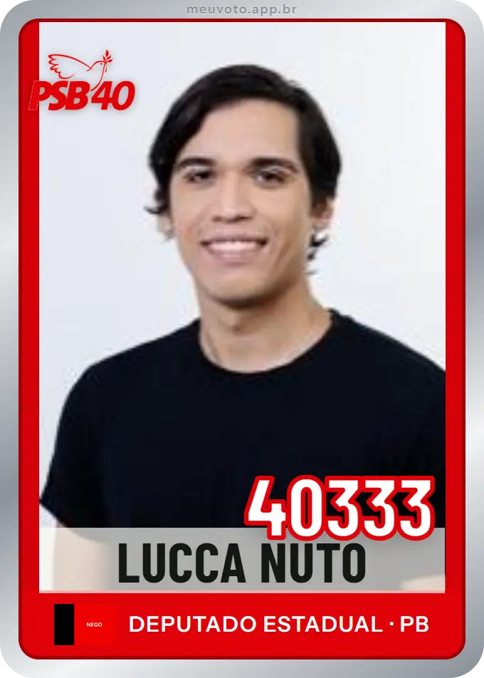 Carta de Lucca Nuto, número 40333, PSB