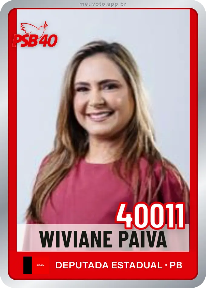 Carta de Wiviane Paiva, número 40011, PSB