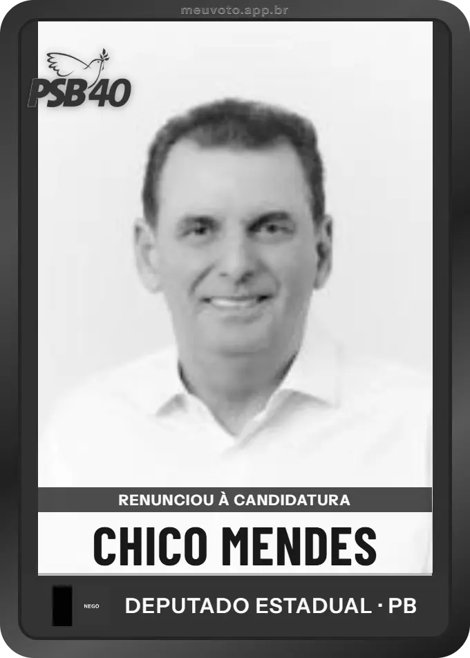 Carta de Chico Mendes, PSB. Renunciou à candidatura e não vai à urna.