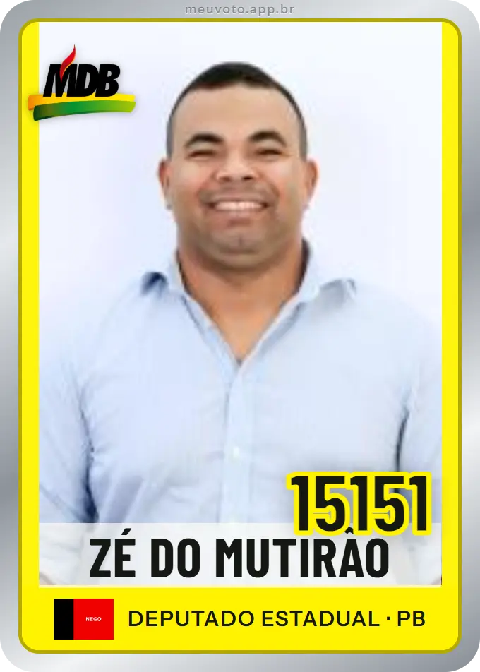 Carta de Zé do Mutirão, número 15151, MDB