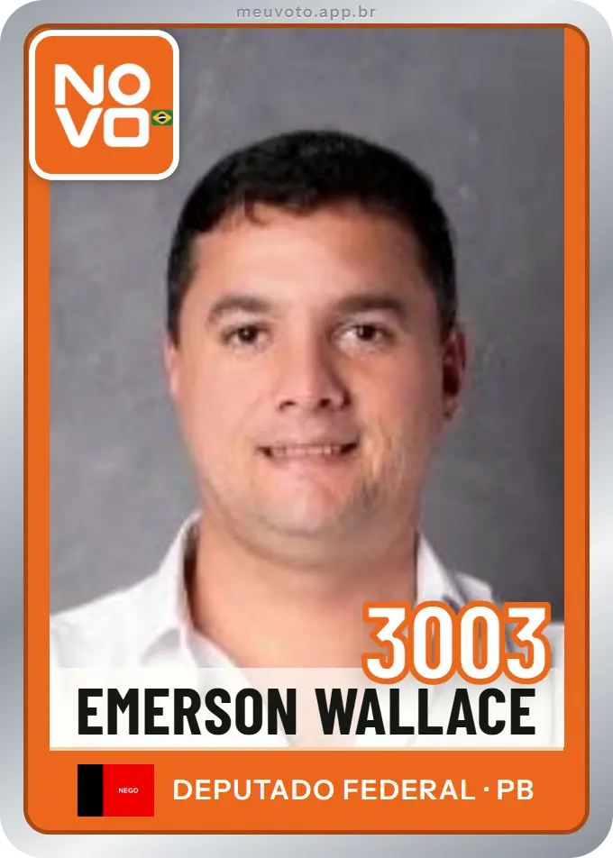 Carta de Emerson Wallace, número 3003, Novo