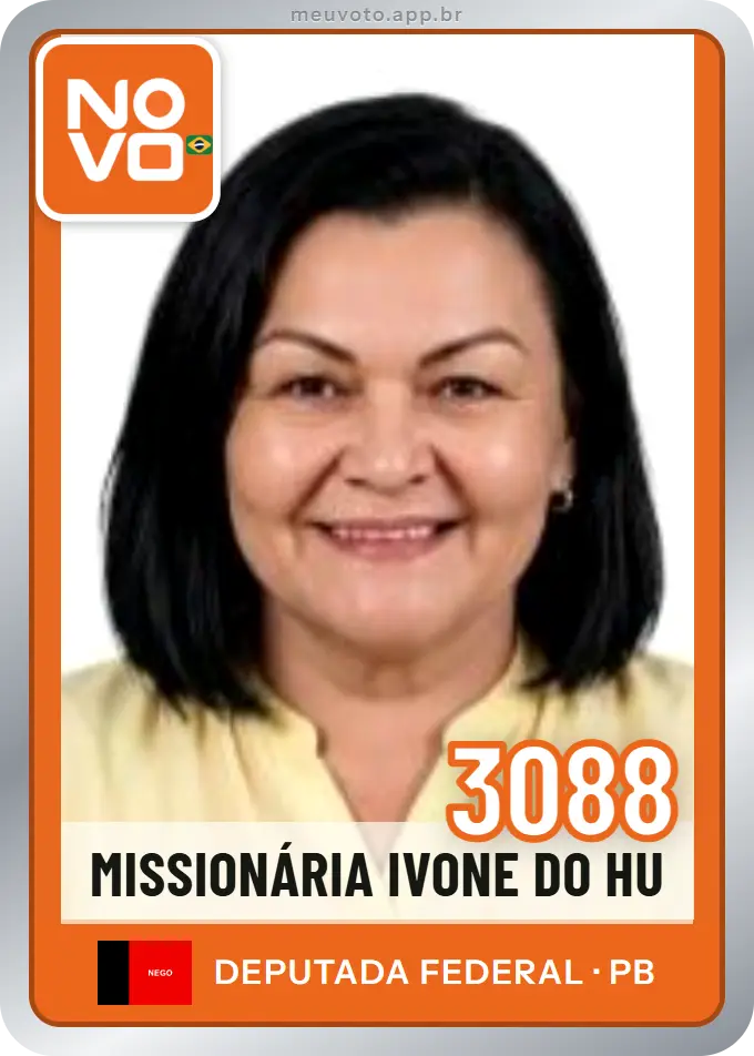 Carta de Missionária Ivone do Hu, número 3088, Novo