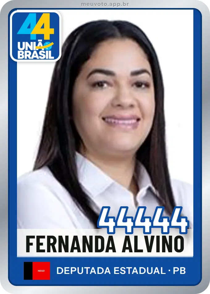 Carta de Fernanda Alvino, número 44444, União