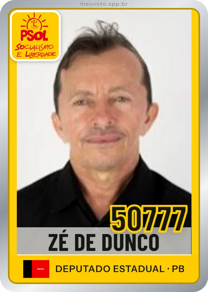Carta de Zé de Dunco, número 50777, PSOL