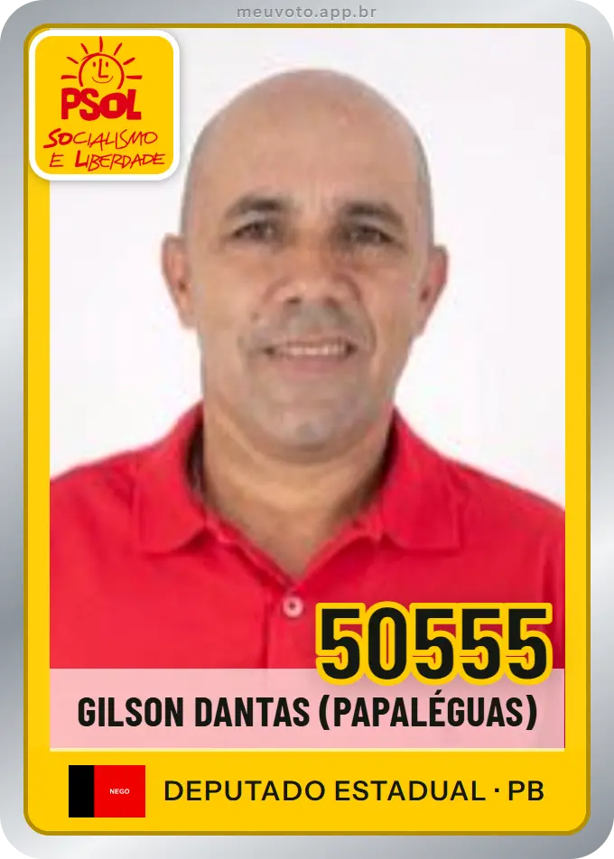 Carta de Gilson Dantas (papaléguas), número 50555, PSOL