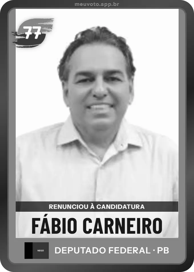 Carta de Fábio Carneiro, Solidariedade. Renunciou à candidatura e não vai à urna.