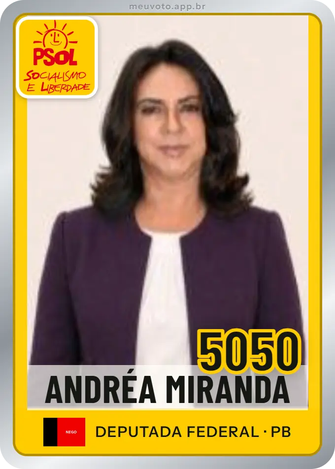 Carta de Andréa Miranda, número 5050, PSOL