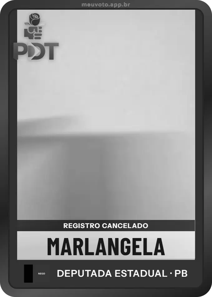 Carta de Marlangela, PDT. Teve o registro cancelado e não vai à urna.