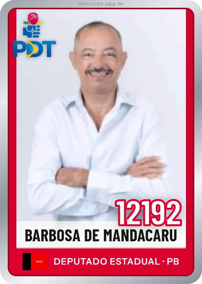 Carta de Barbosa de Mandacaru, número 12192, PDT