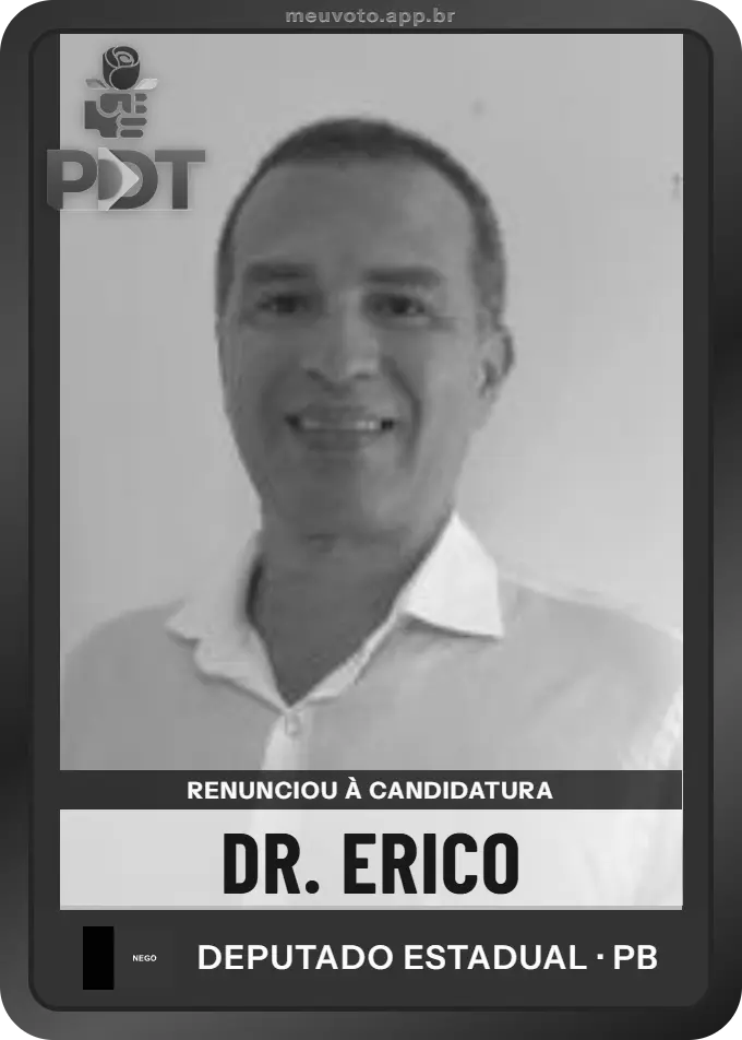 Carta de Dr. Erico, PDT. Renunciou à candidatura e não vai à urna.