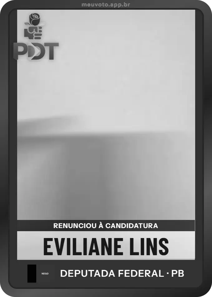 Carta de Eviliane Lins, PDT. Renunciou à candidatura e não vai à urna.