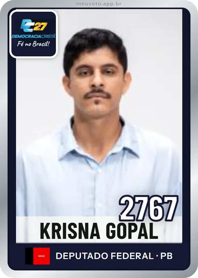 Carta de Krisna Gopal, número 2767, DC
