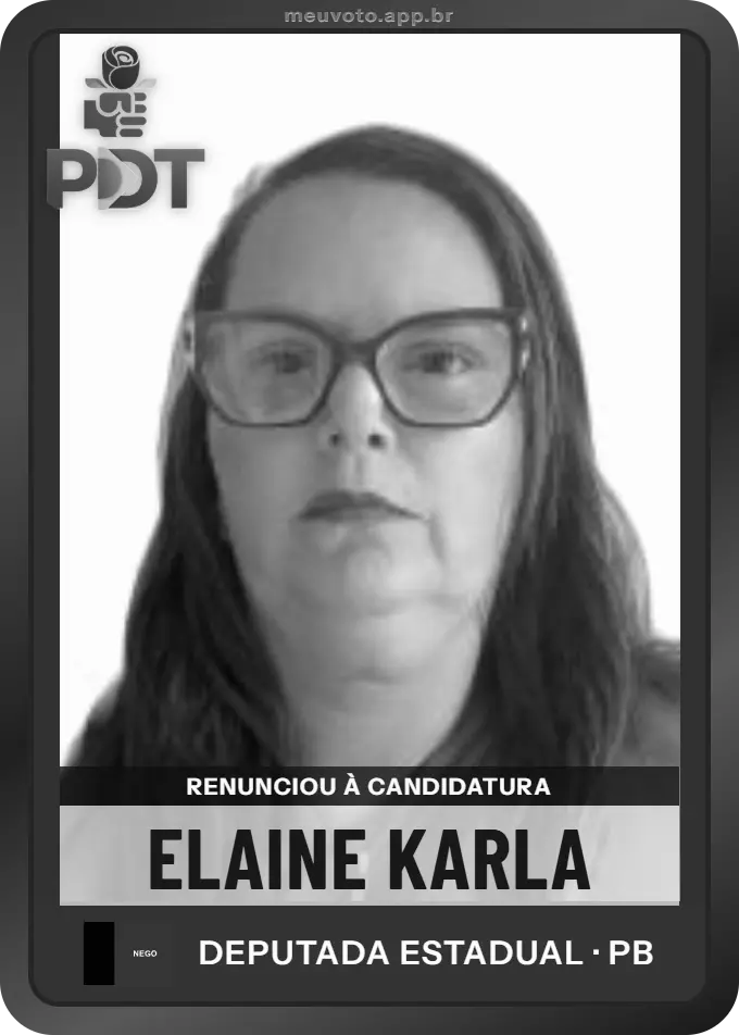Carta de Elaine Karla, PDT. Renunciou à candidatura e não vai à urna.