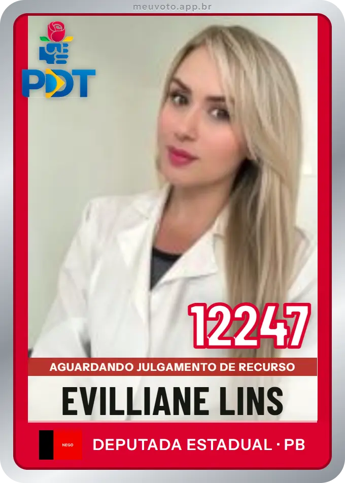 Carta de Evilliane Lins, número 12247, PDT