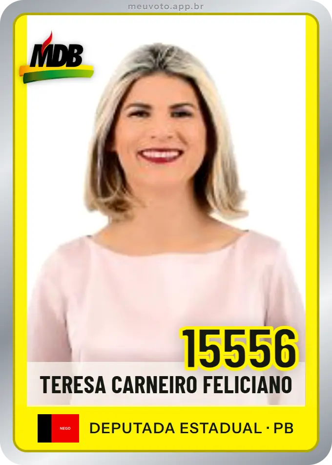 Carta de Teresa Carneiro Feliciano, número 15556, MDB