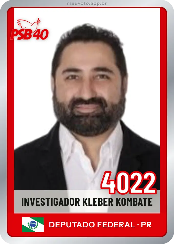 Carta de Investigador Kleber Kombate, número 4022, PSB