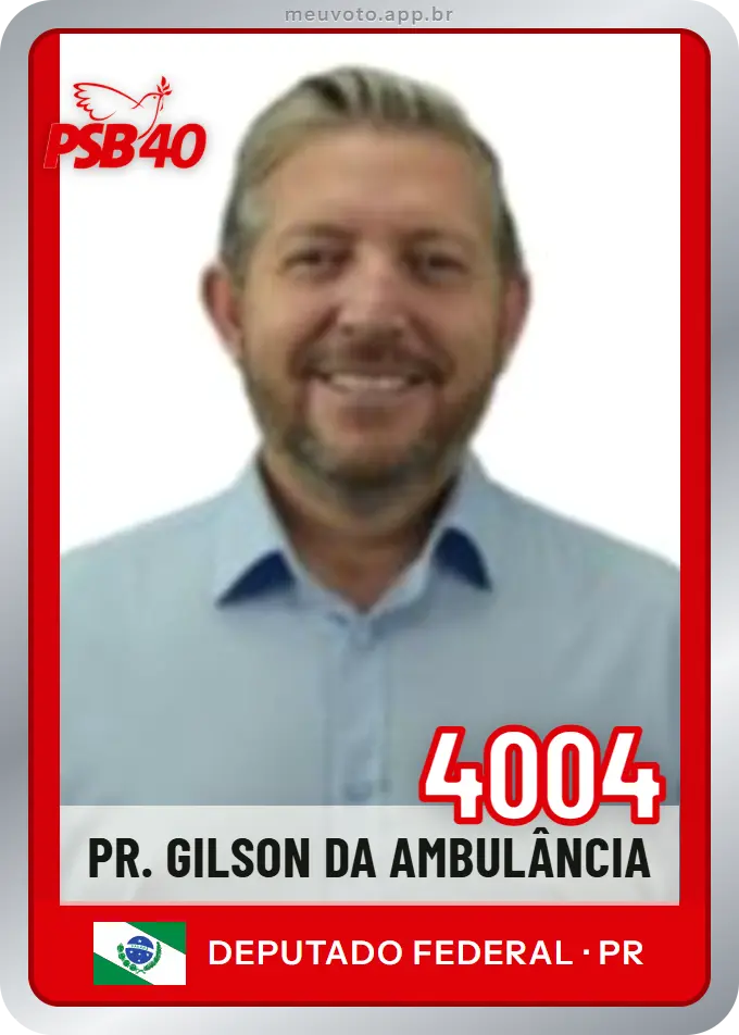 Carta de Pr. Gilson da Ambulância, número 4004, PSB