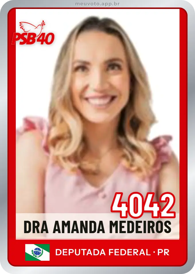 Carta de Dra Amanda Medeiros, número 4042, PSB