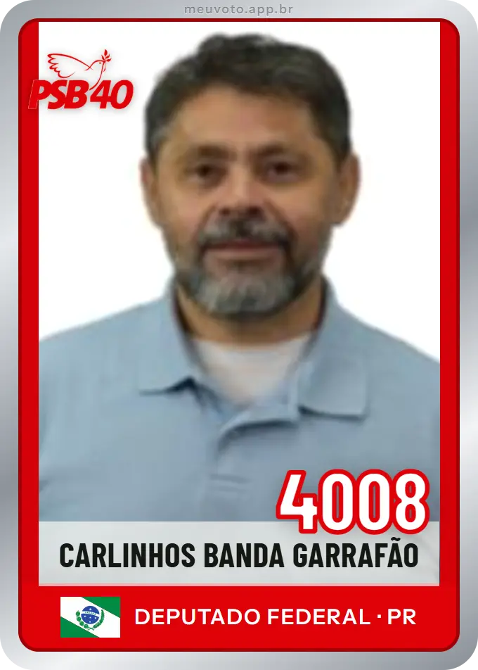 Carta de Carlinhos Banda Garrafão, número 4008, PSB