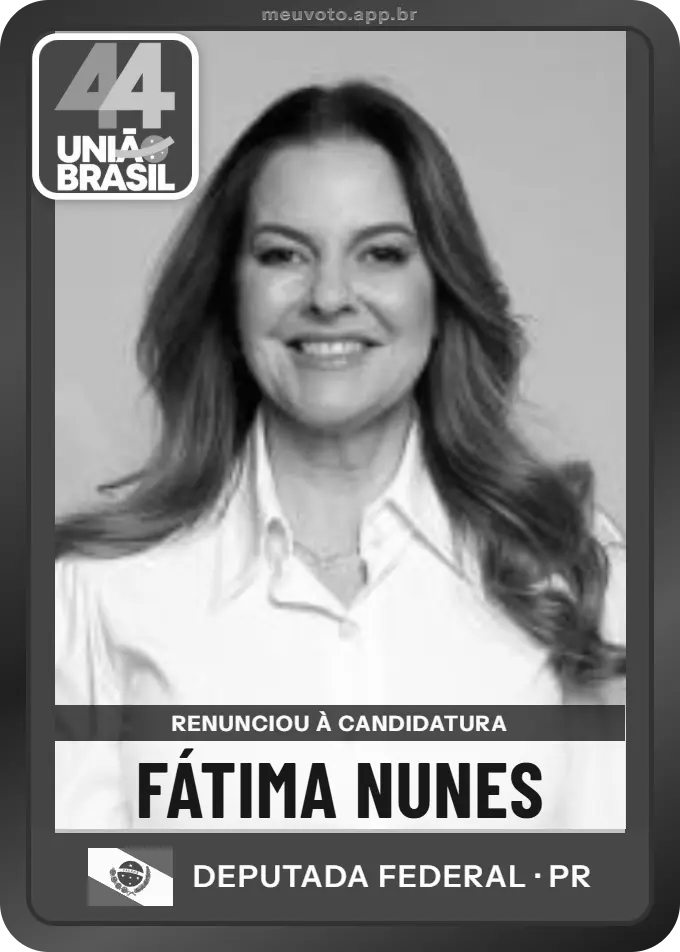 Carta de Fátima Nunes, União. Renunciou à candidatura e não vai à urna.