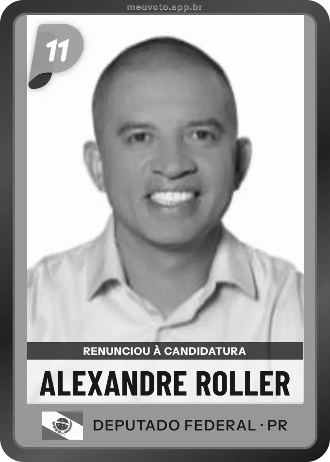 Carta de Alexandre Roller, PP. Renunciou à candidatura e não vai à urna.