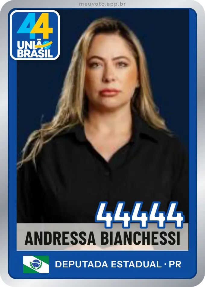 Carta de Andressa Bianchessi, número 44444, União