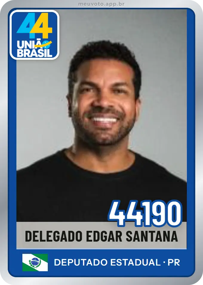 Carta de Delegado Edgar Santana, número 44190, União