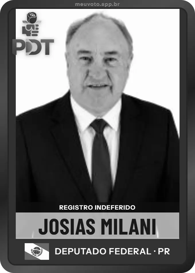 Carta de Josias Milani, PDT. Teve o registro indeferido pelo TSE e não vai à urna.