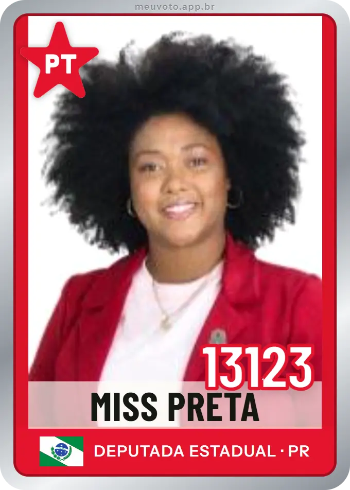 Carta de Miss Preta, número 13123, PT