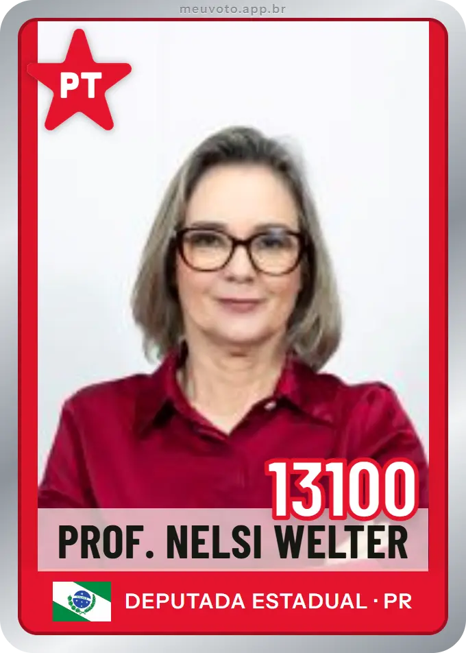 Carta de Prof. Nelsi Welter, número 13100, PT