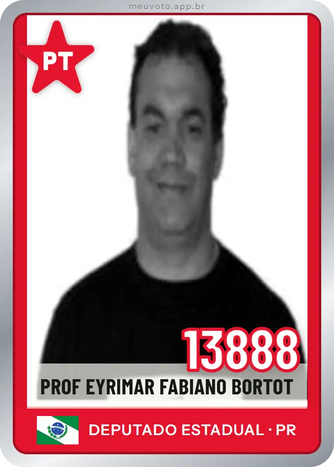 Carta de Prof Eyrimar Fabiano Bortot, número 13888, PT