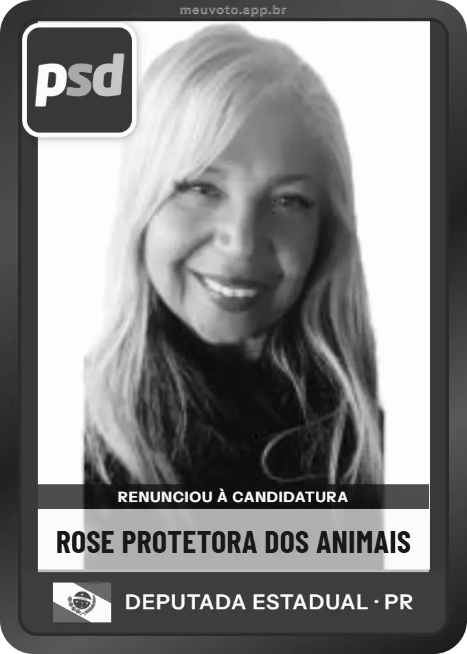 Carta de Rose Protetora dos Animais, PSD. Renunciou à candidatura e não vai à urna.