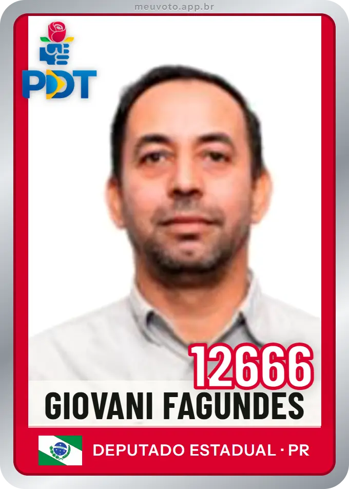Carta de Giovani Fagundes, número 12666, PDT
