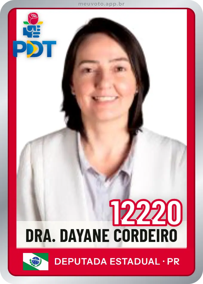 Carta de Dra. Dayane Cordeiro, número 12220, PDT