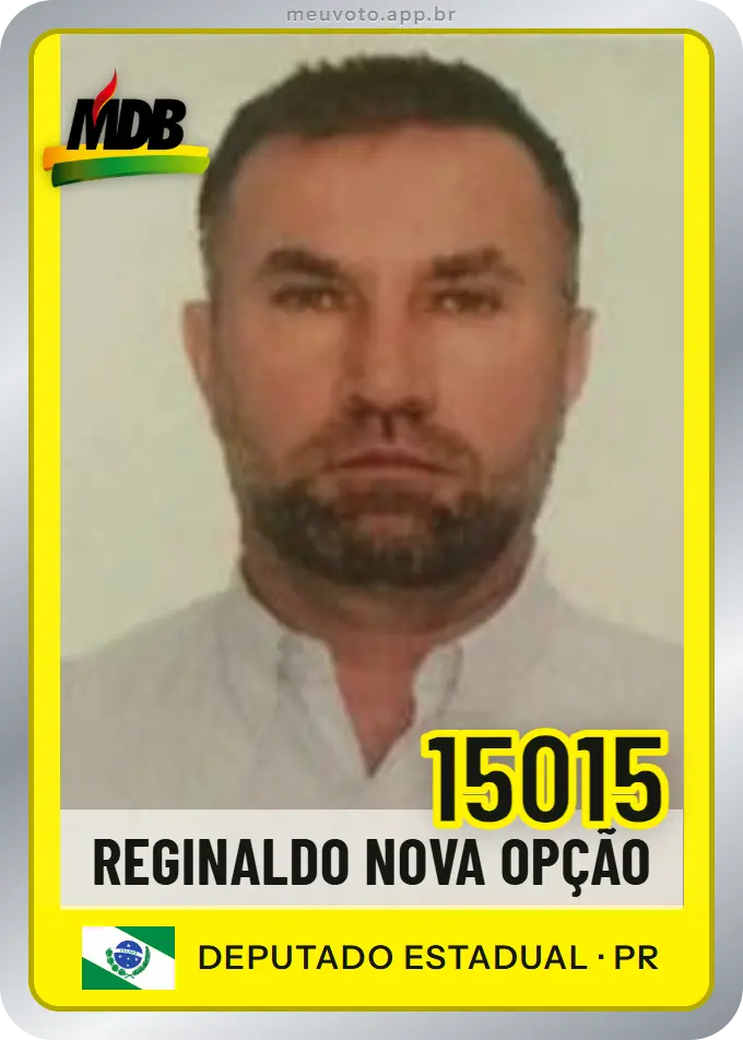Carta de Reginaldo Nova Opção, número 15015, MDB