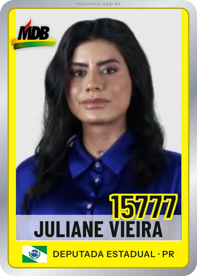 Carta de Juliane Vieira, número 15777, MDB