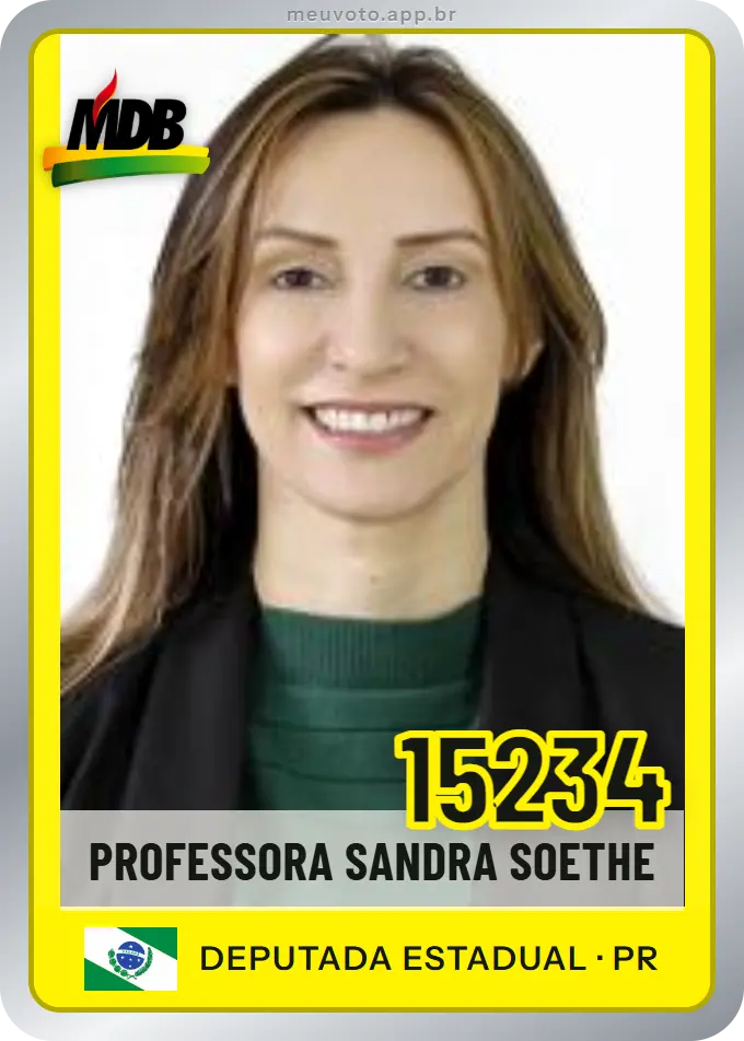 Carta de Professora Sandra Soethe, número 15234, MDB