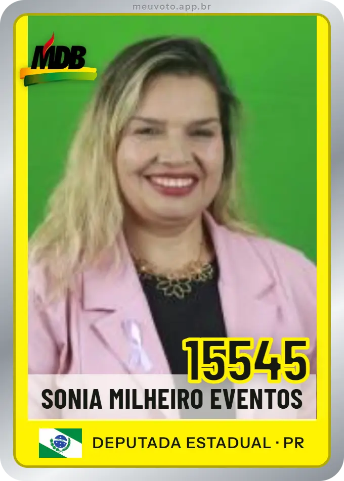 Carta de Sonia Milheiro Eventos, número 15545, MDB