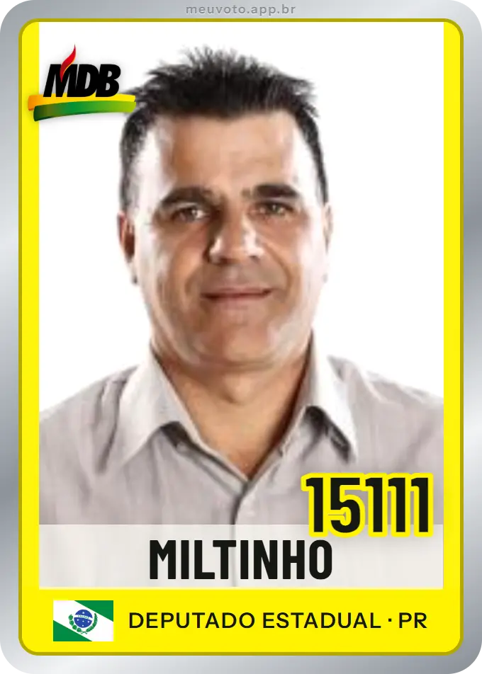 Carta de Miltinho, número 15111, MDB