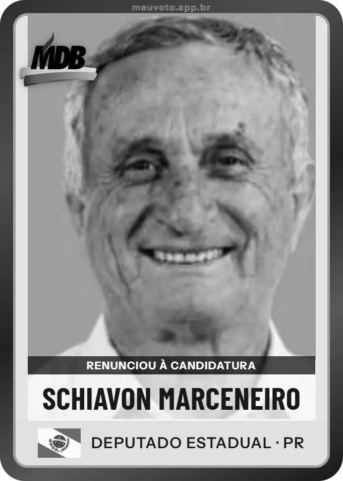 Carta de Schiavon Marceneiro, MDB. Renunciou à candidatura e não vai à urna.