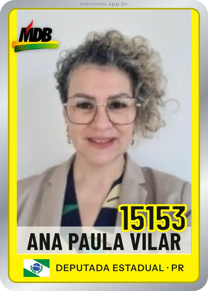 Carta de Ana Paula Vilar, número 15153, MDB