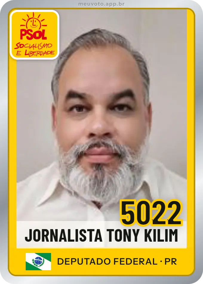 Carta de Jornalista Tony Kilim, número 5022, PSOL